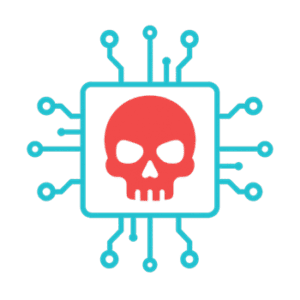 Cyber threat detection icon representing malware and network security protection