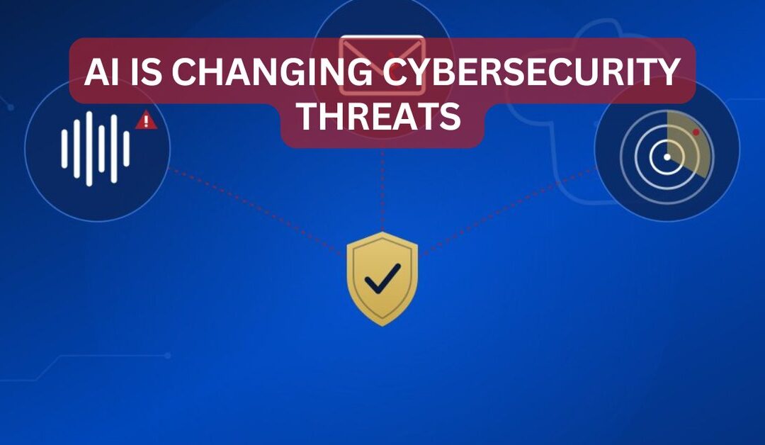 Michigan small business owner reviewing AI cybersecurity threats including phishing, deepfake fraud, and network scanning attacks