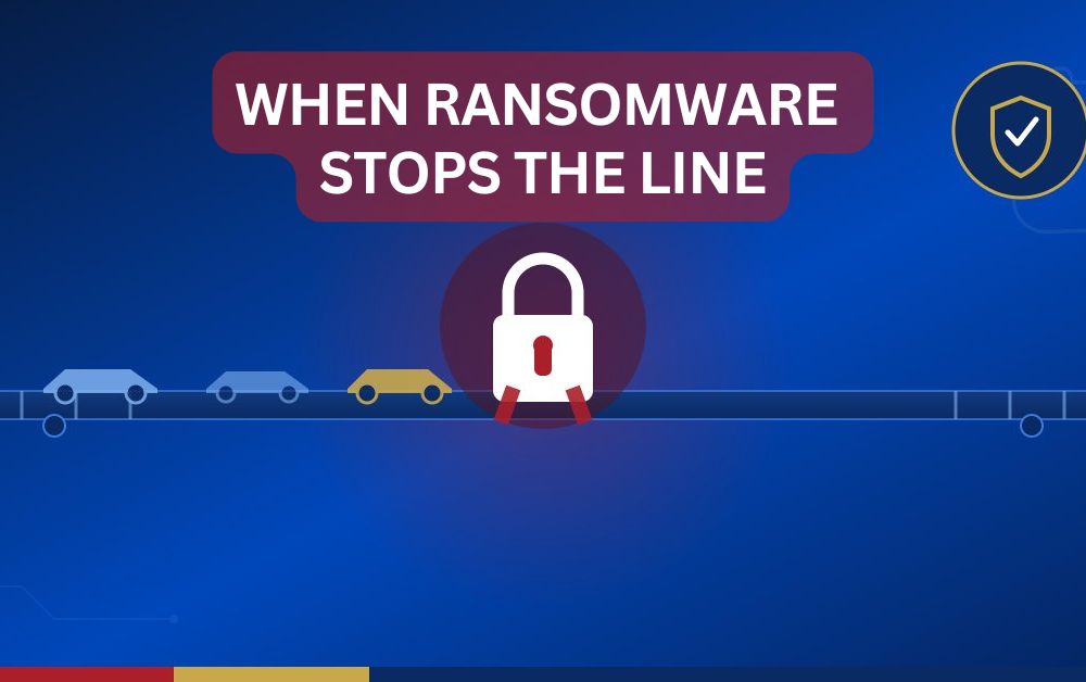 Ransomware halting an automotive assembly line, with TISAX certification as the safeguard for Michigan suppliers